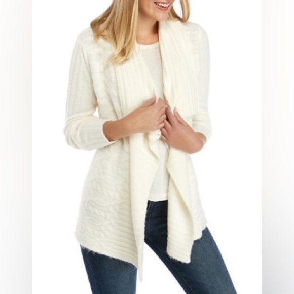 Cupio Wide Collar Cable Knit cardigan Sweater XL - Picture 1 of 11